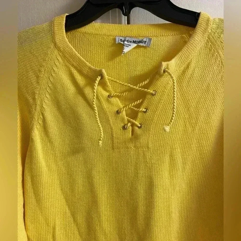 Deirdre McGuire sweater pullover yellow 100%‎ pima cotton Large